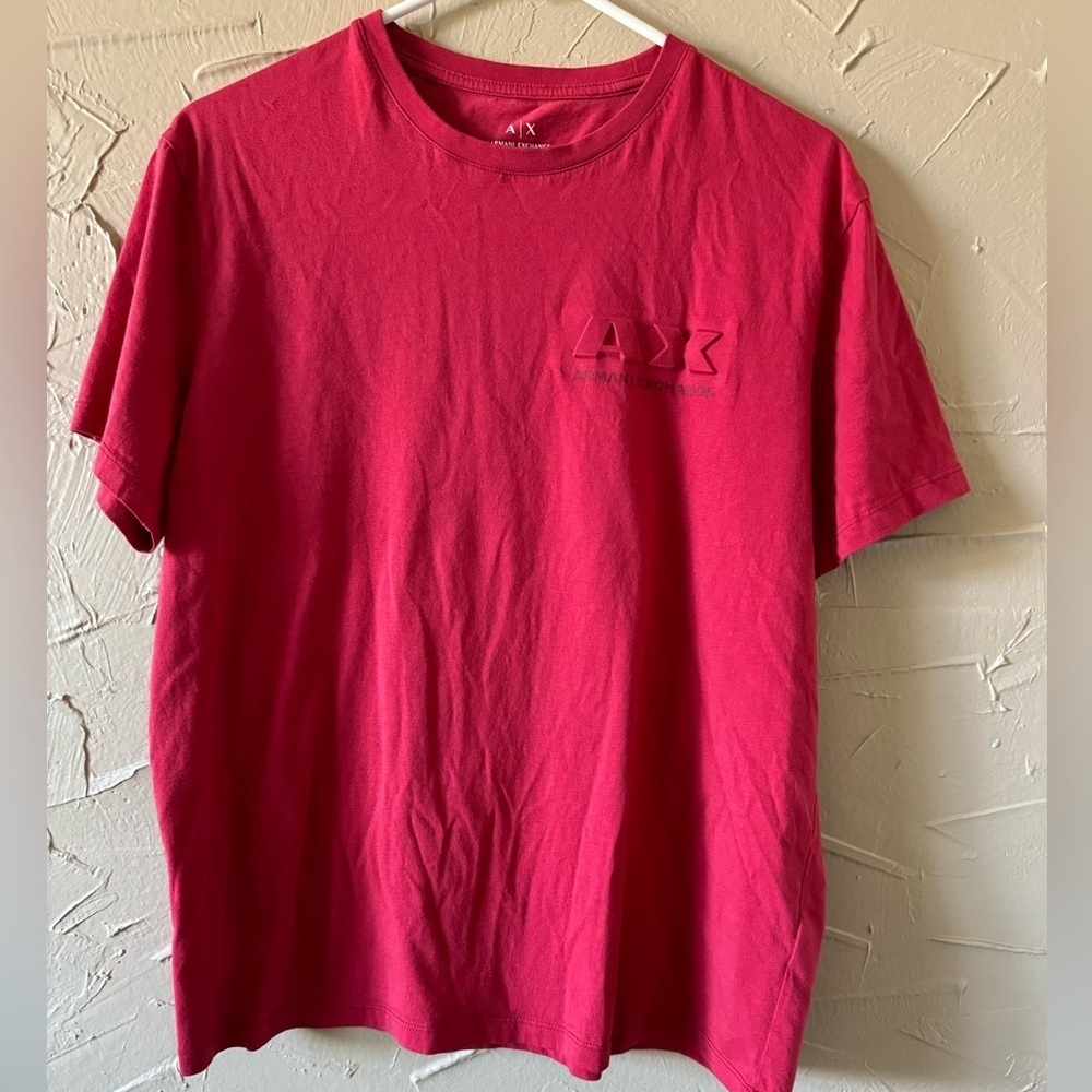 Armani Exchange NWOT Mens Red Tee Shirt Size L Cotton Soft - Picture 1 of 7